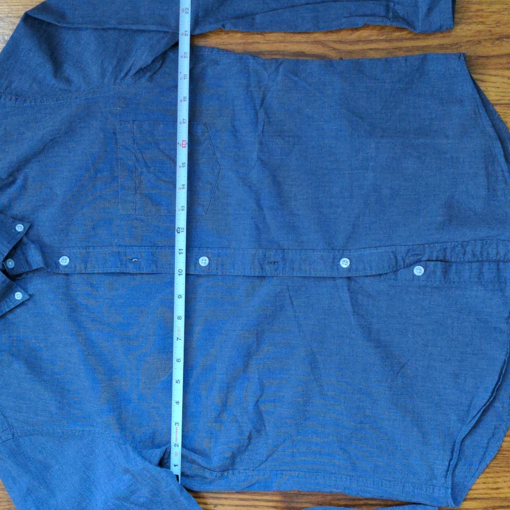 J Crew Blue Flex Washed Slim Untucked Shirt - Picture 3 of 6